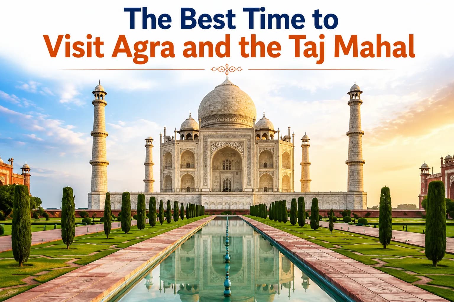 The Taj Mahal in the soft light of a clear winter morning in Agra
