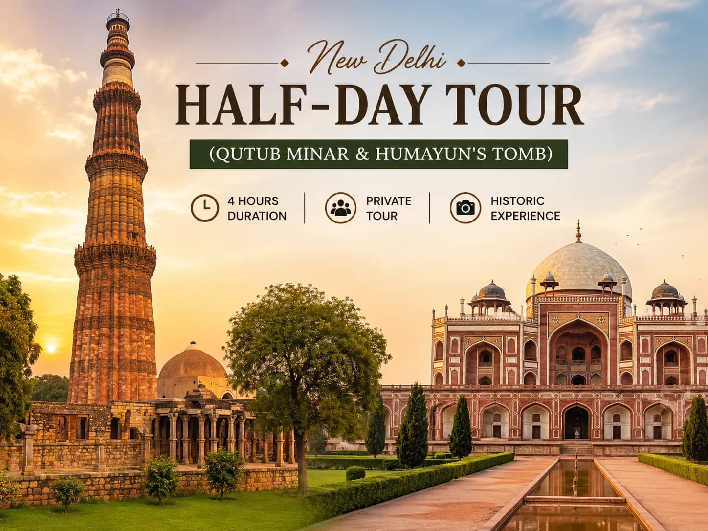 New Delhi Half-Day Tour (Qutub Minar & Humayun's Tomb)