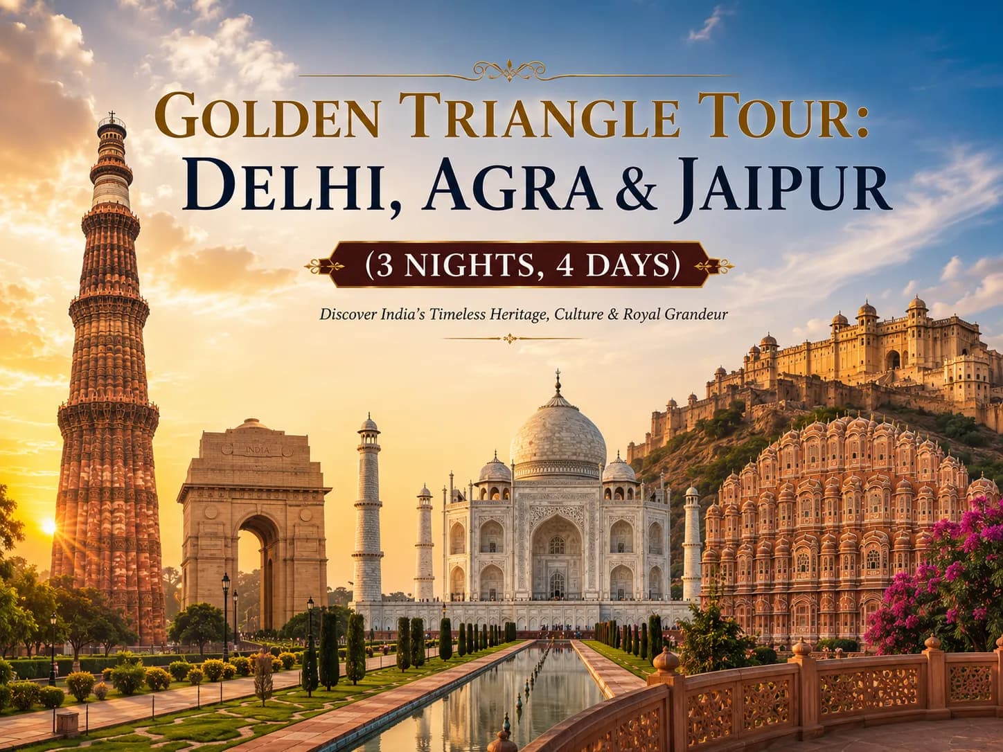 Golden Triangle Tour: Delhi, Agra & Jaipur (3 Nights, 4 Days)