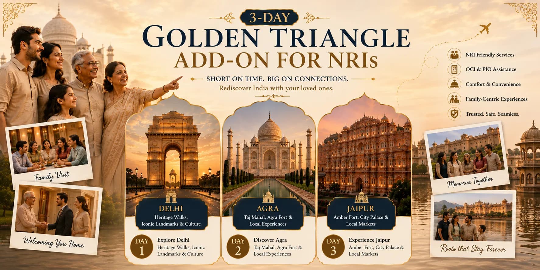 3-Day Golden Triangle Add-On for NRIs | Experience My India