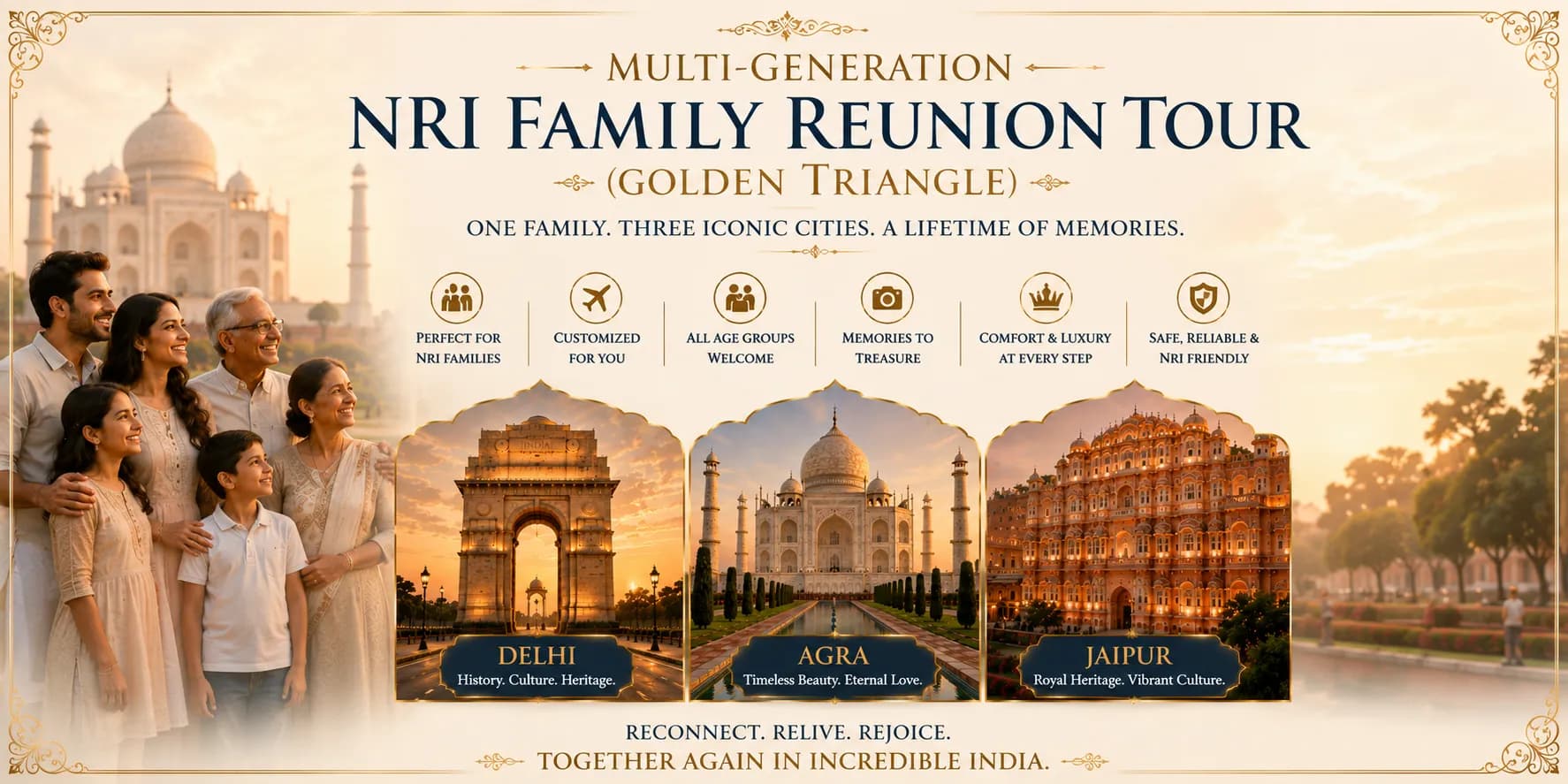 Multi-Generation NRI Family Reunion Tour (Golden Triangle)